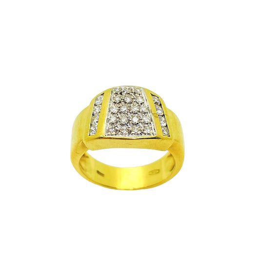 Bague Pavage Diamants Or jaune