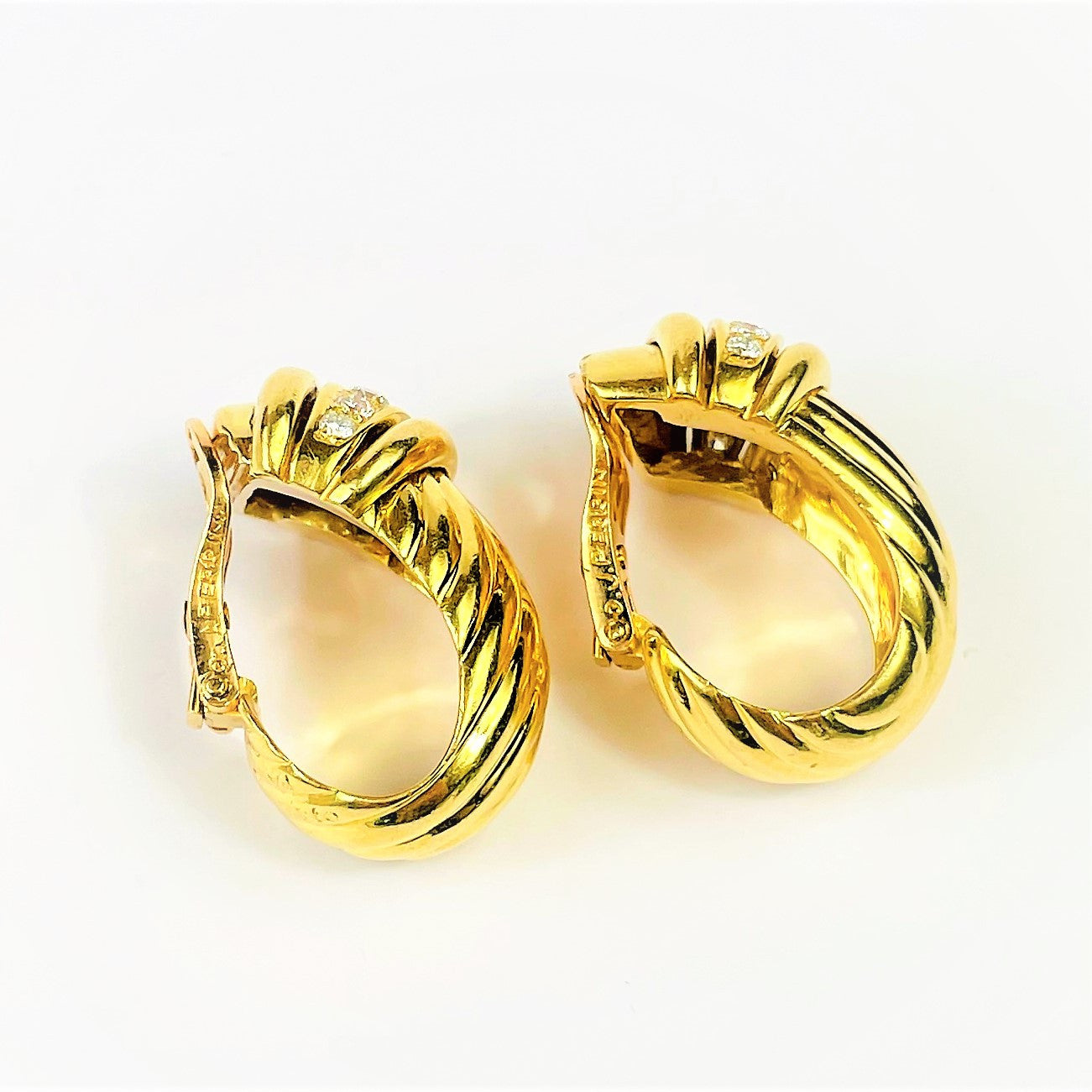 Boucles d'Oreilles Diamants Or jaune