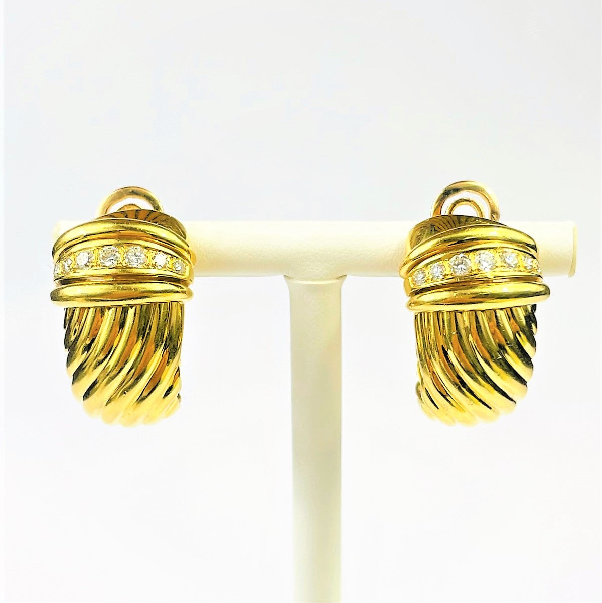 Boucles d'Oreilles Diamants Or jaune