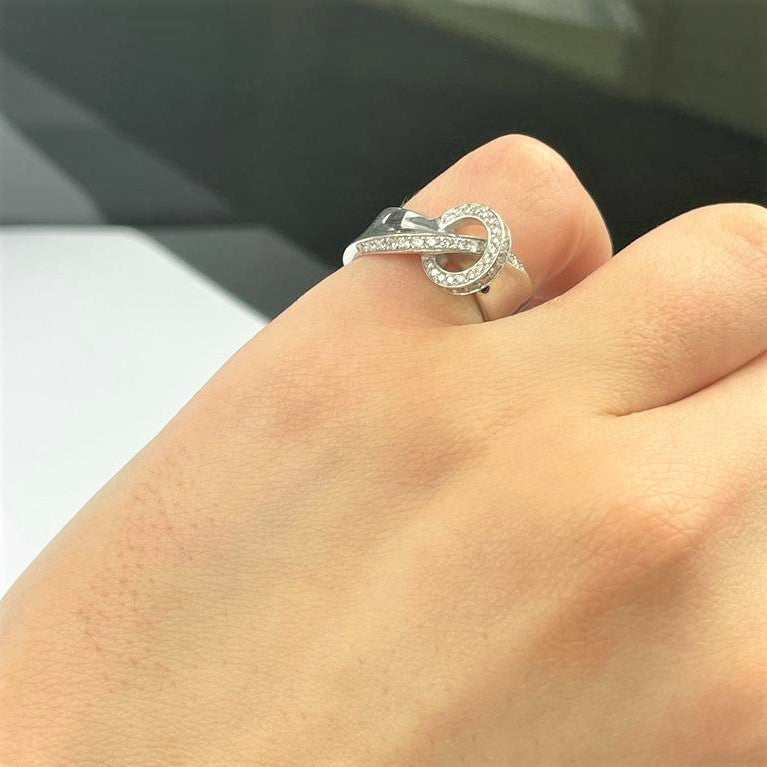 Bague Or Blanc avec Anneau de Diamant