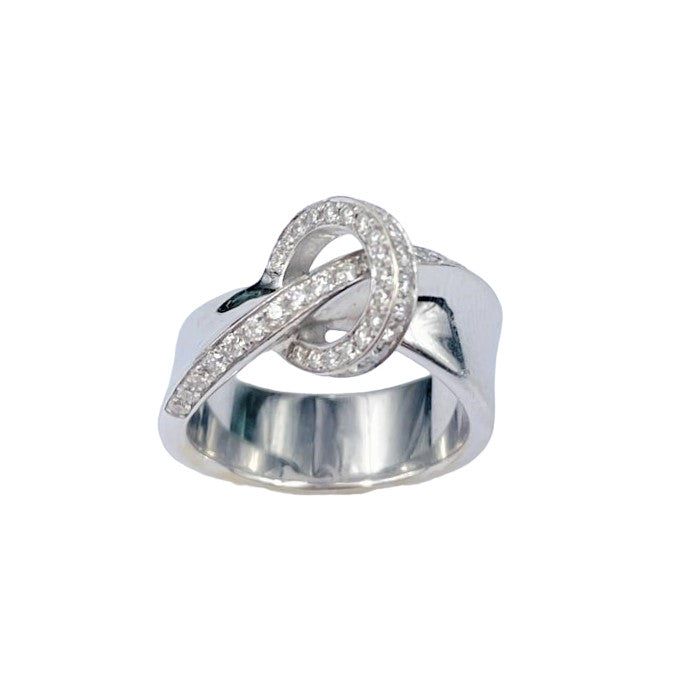 Bague Or Blanc avec Anneau de Diamant