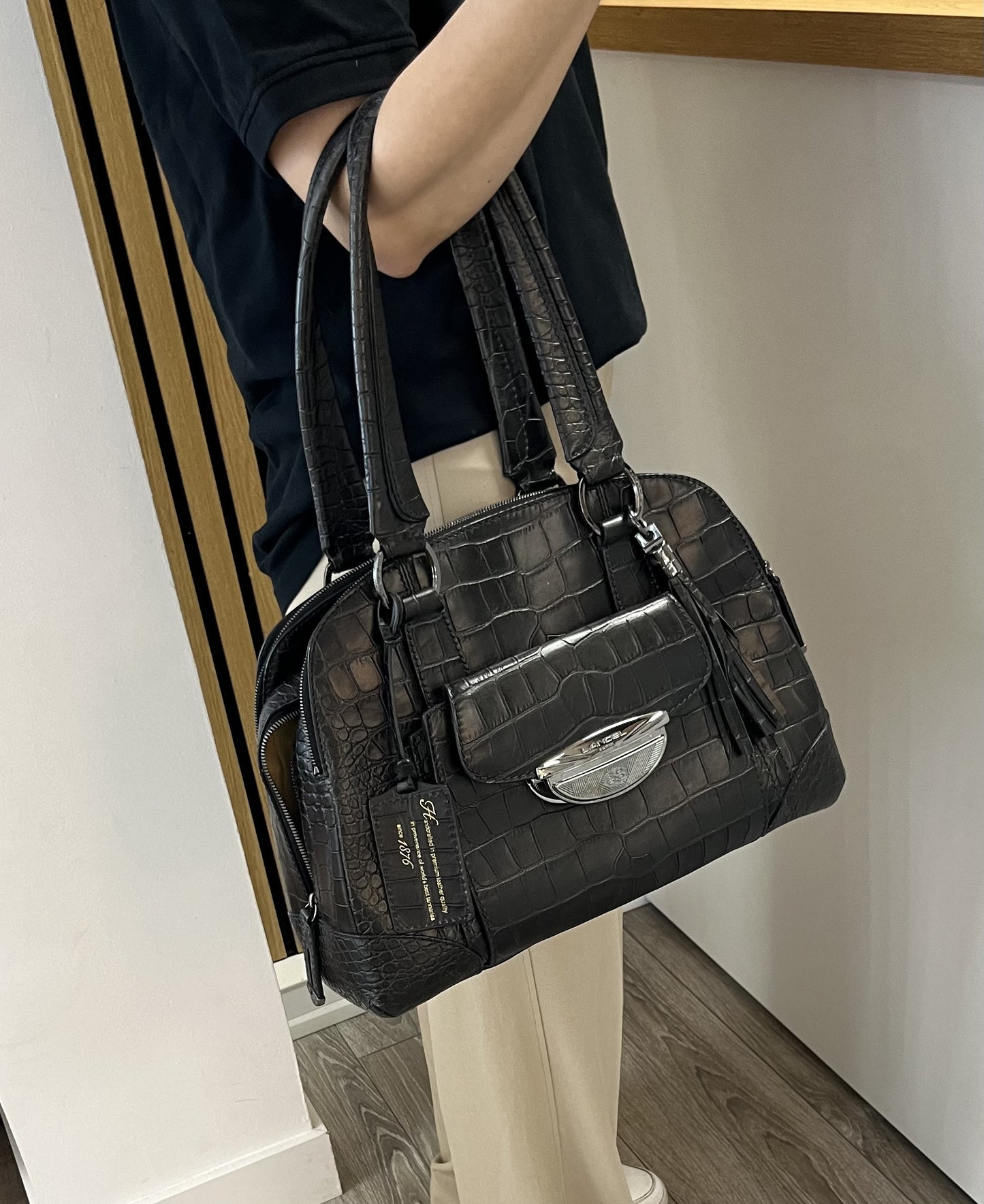 Sac Lancel Adjani Cuir Croco