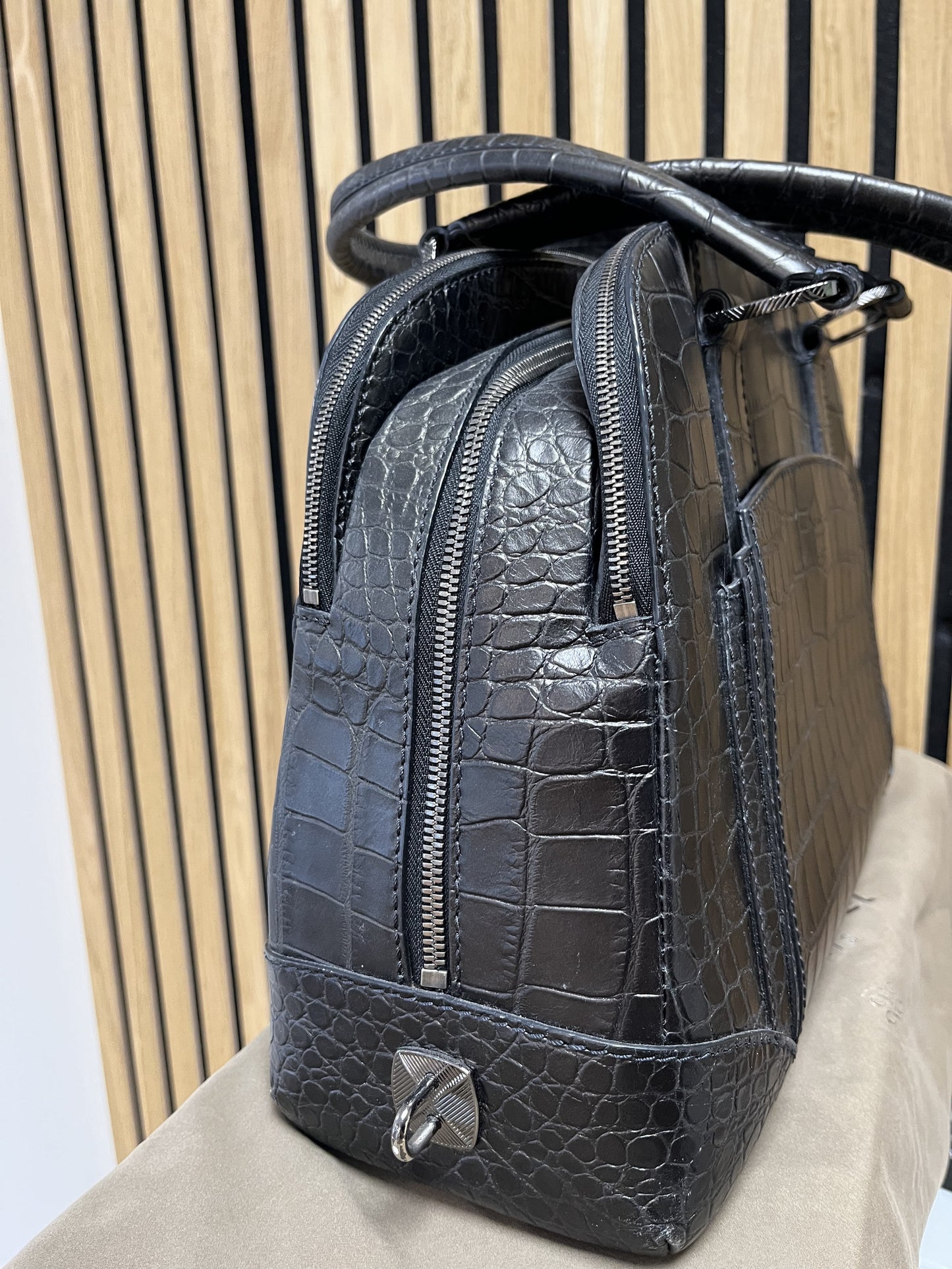 Sac Lancel Adjani Cuir Croco