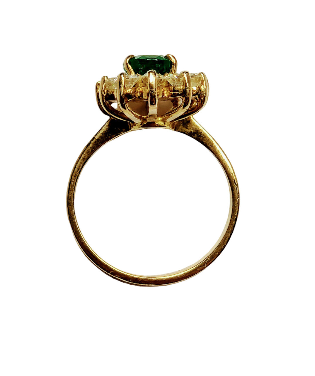 Bague pierre verte avec diamants