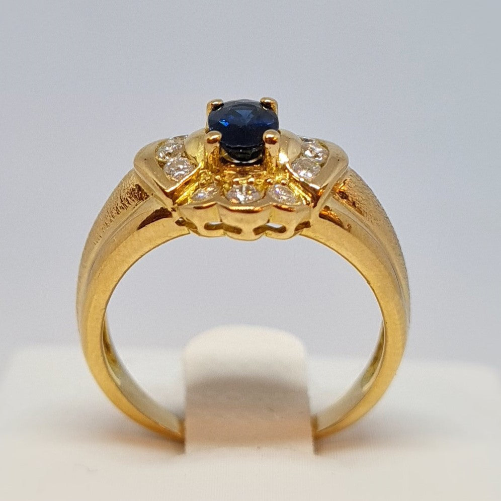 Bague Or avec Saphir et Diamants