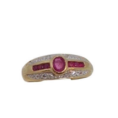 Bague Diamants Rubis