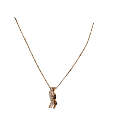 Collier Princesse en Or Jaune avec Diamants et Saphirs