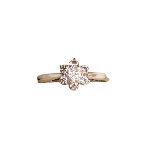 Bague en or blanc avec zirconium