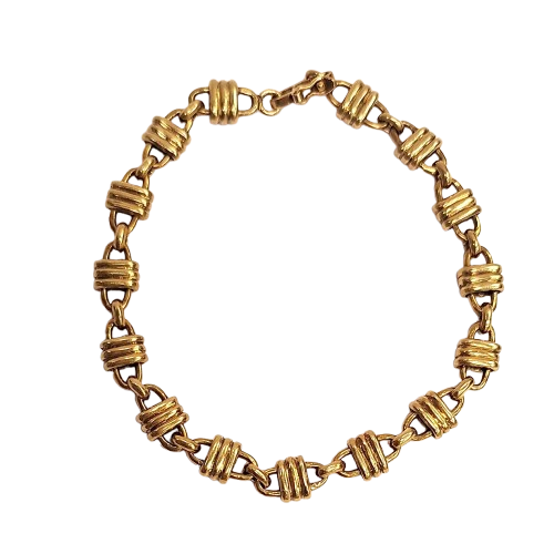 Bracelet Gourmette Or Jaune 18K Tête d'Aigle