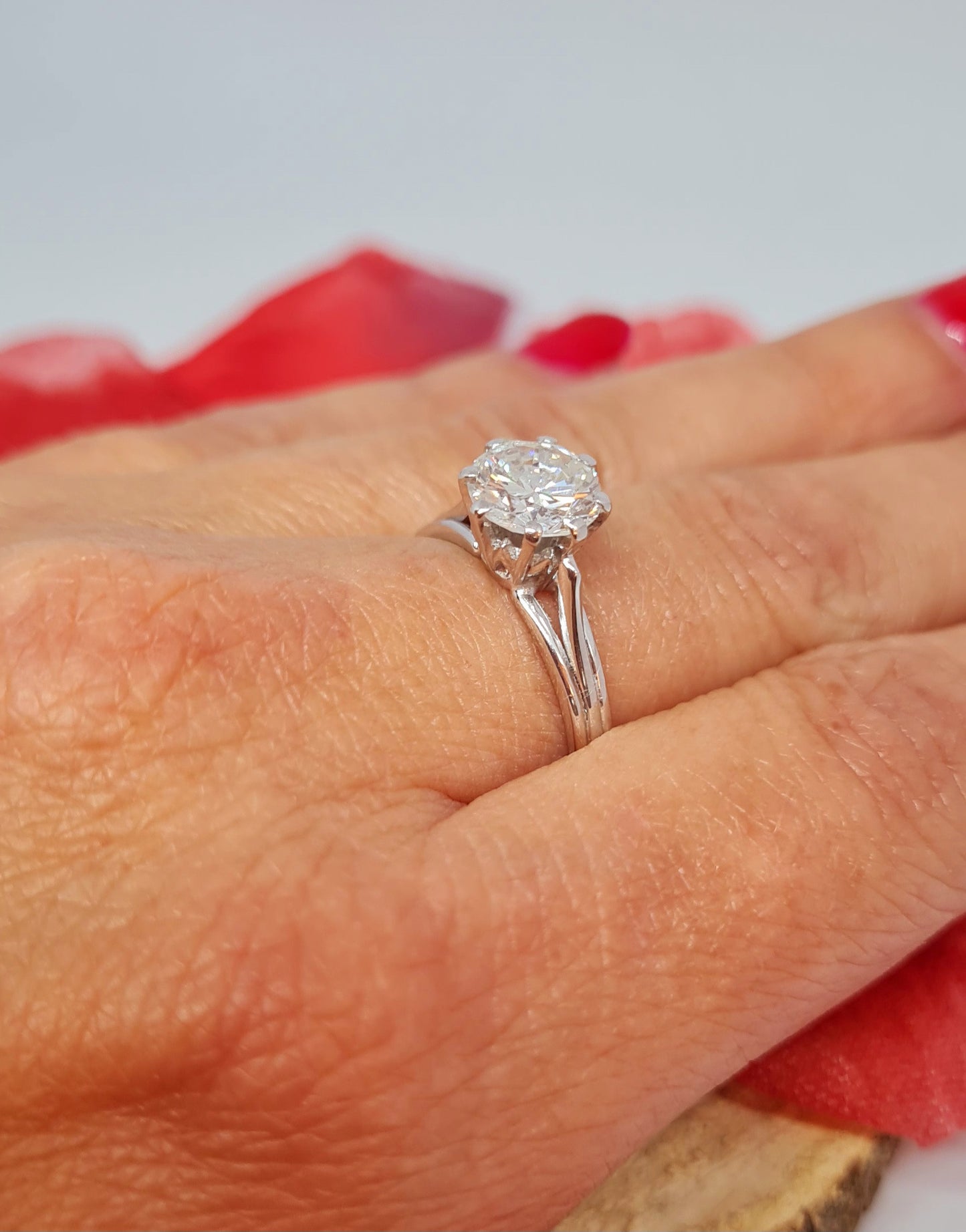 Bague Or avec Diamant Solitaire 1.47ct