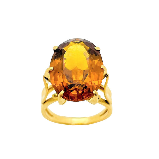 Bague Or Jaune avec Citrine Madère