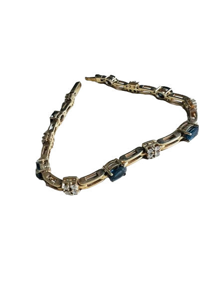 Bracelet Or avec Saphirs et Diamants