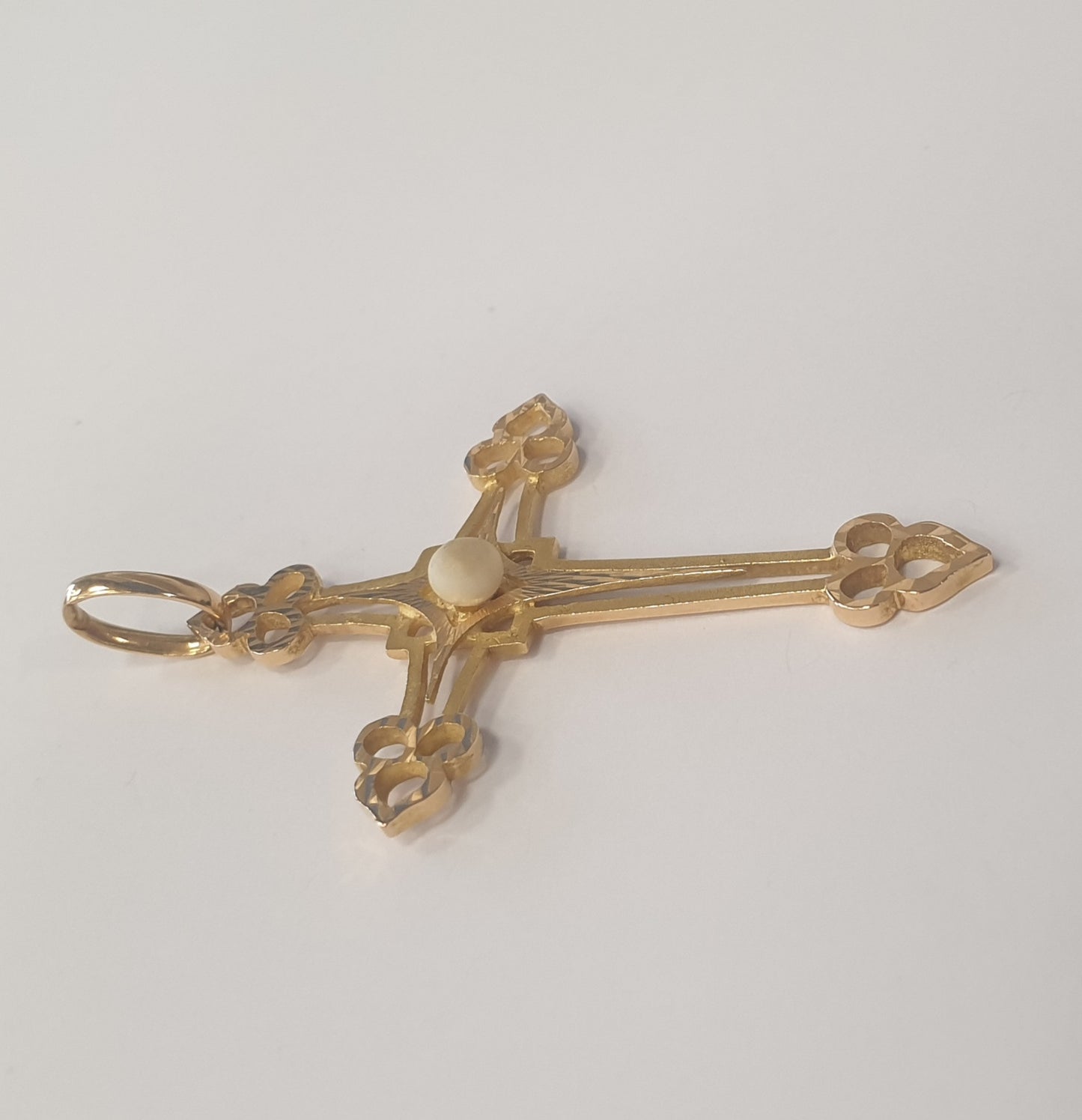 Pendentif Or Croix avec Perles