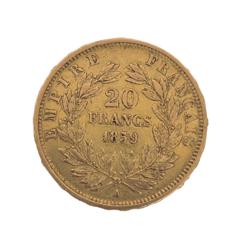 Pièce 20 Francs Napoléon III Or 1859