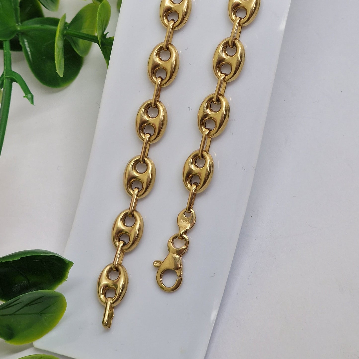 Collier or avec maille grain de café