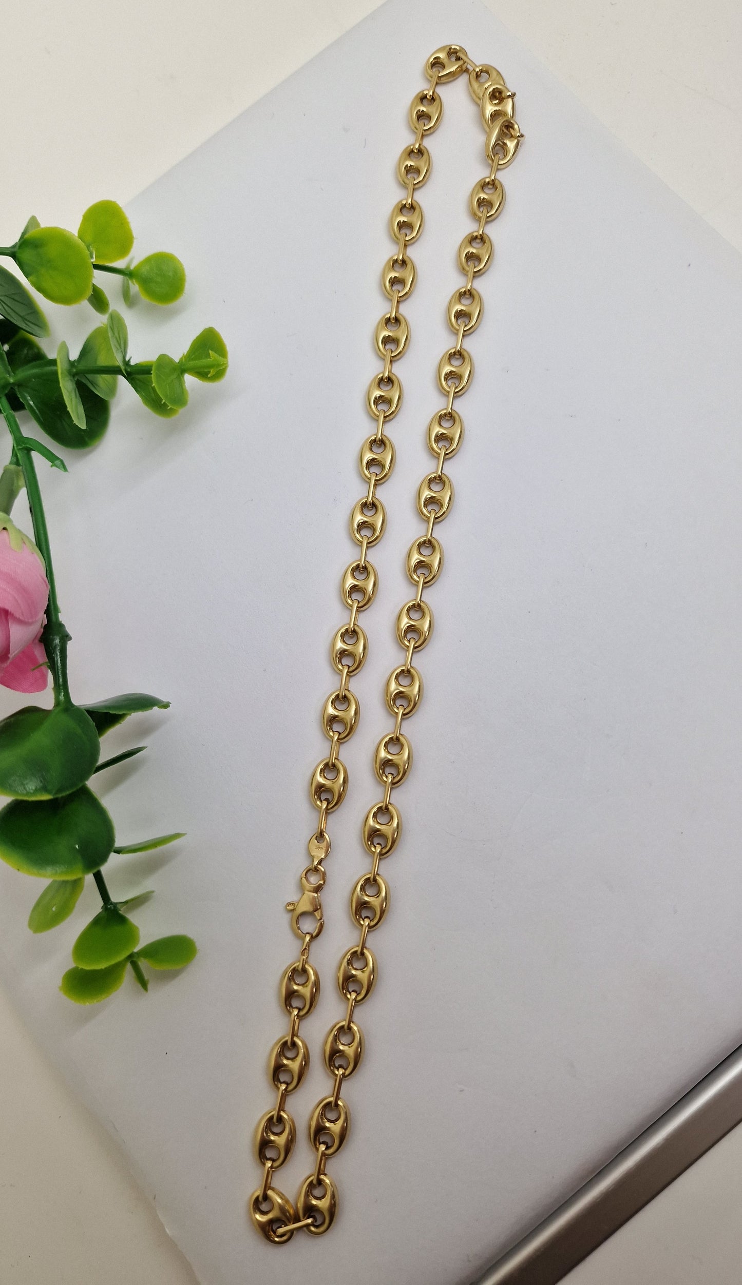 Collier or avec maille grain de café