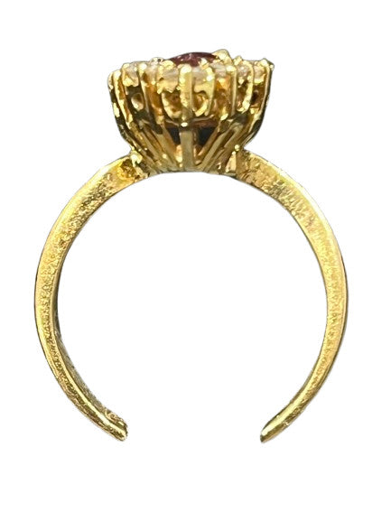 Bague Marquise Or avec Rubis et Diamants