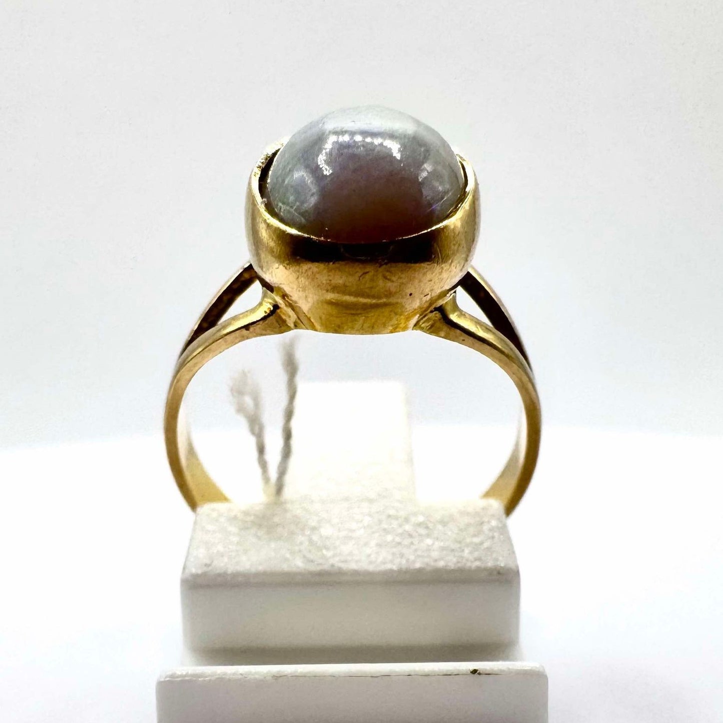 Bague Or avec Pierre Blanche