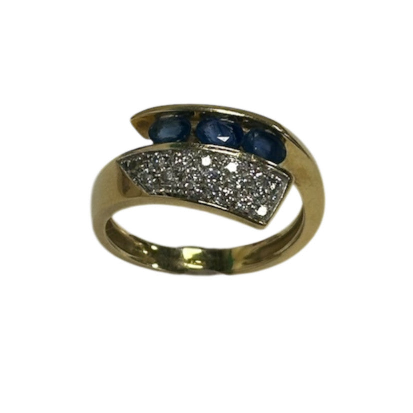 Bague Or avec Saphir et Diamants