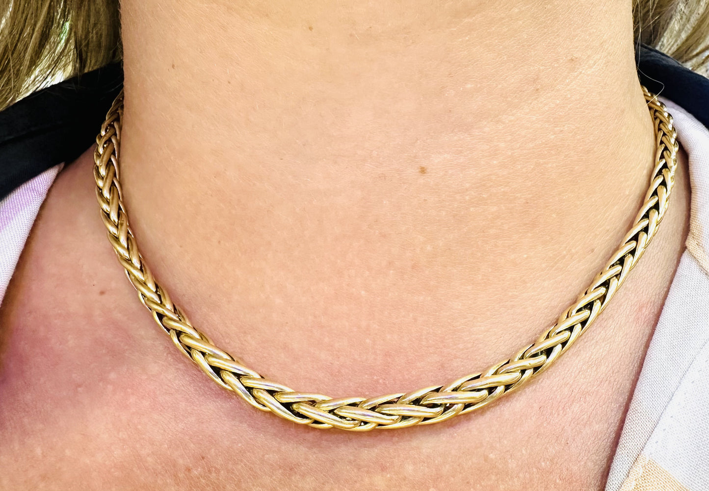 Collier Or Maille Palmier