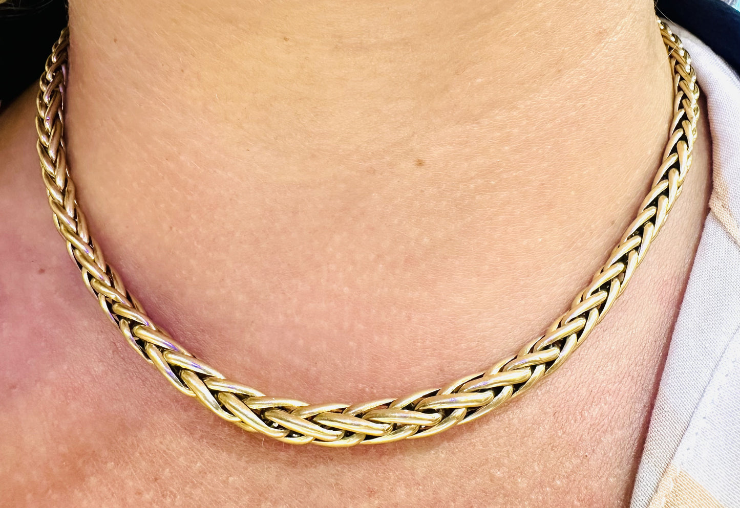 Collier Or Maille Palmier