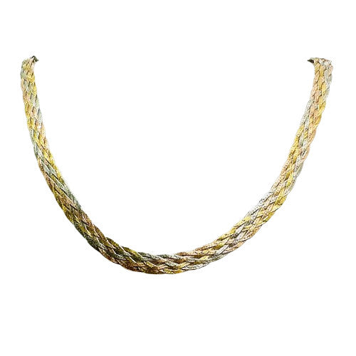 Collier 3 Ors Maille Tressée