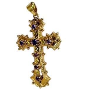 Pendentif Croix avec Améthyste