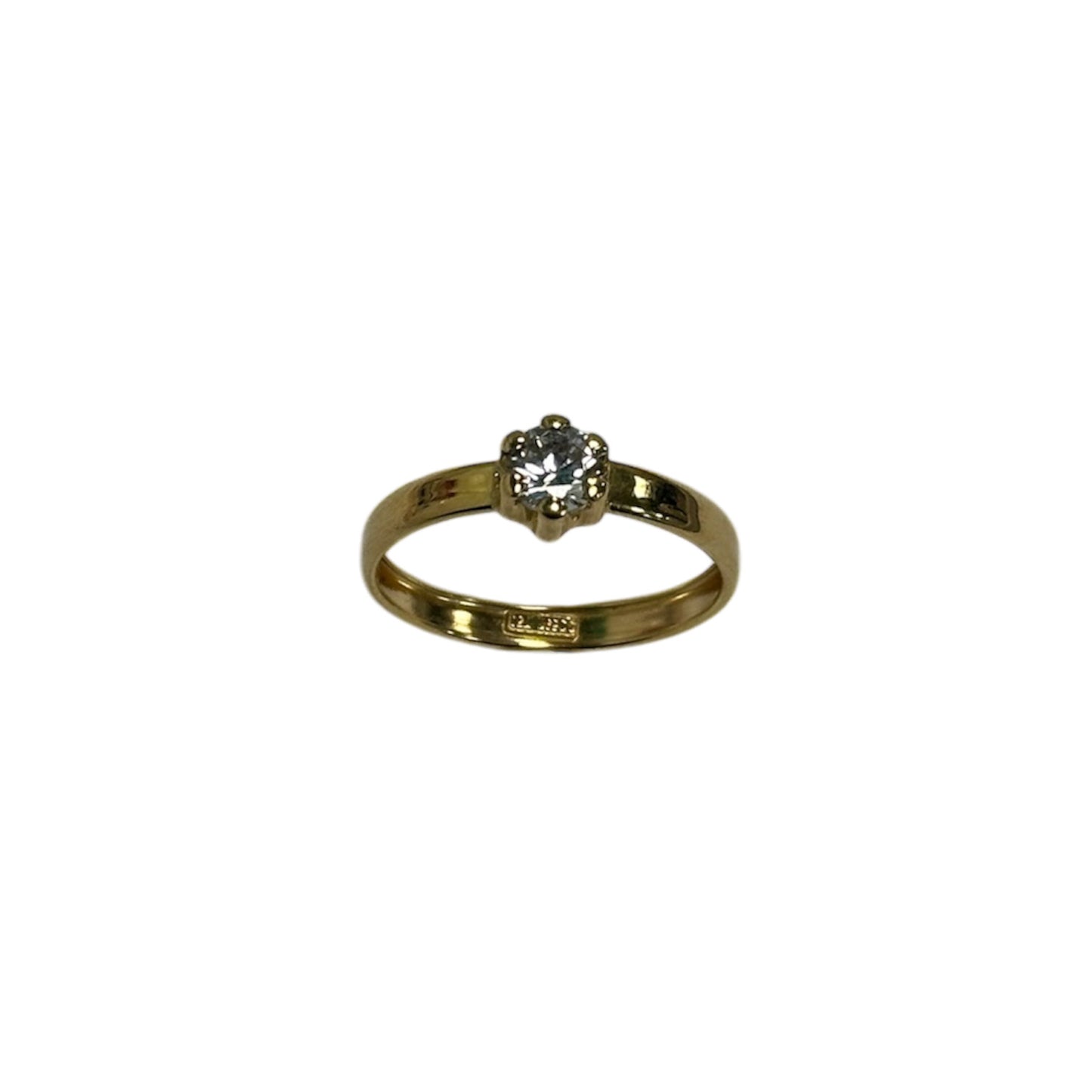 Bague Or avec Oxyde Solitaire