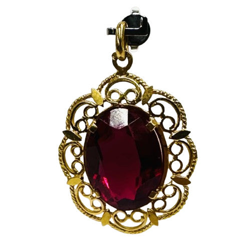 Pendentif Or avec Pierre Rouge