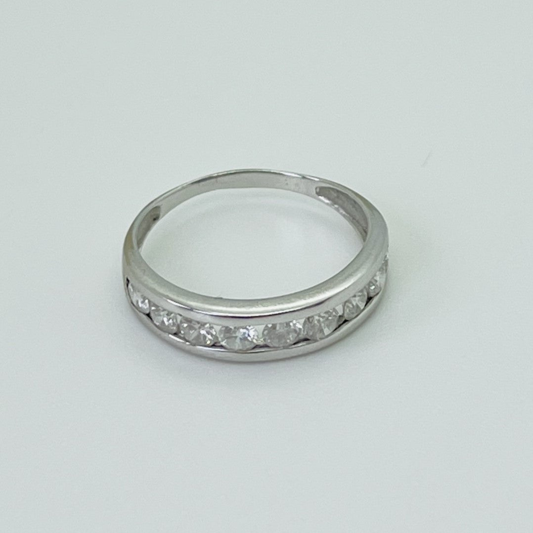 Alliance Or Blanc avec 9 Diamants 0.11ct