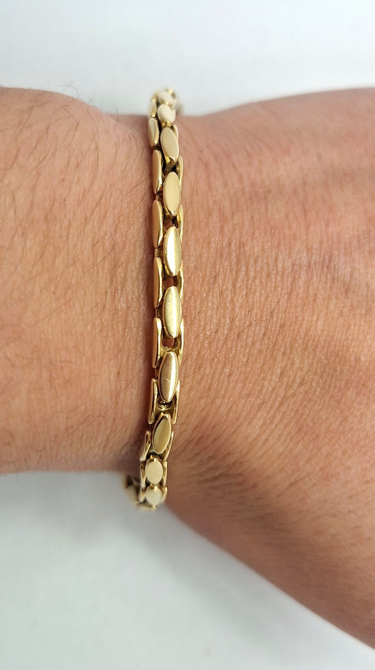 Bracelet Or Maille Haricot