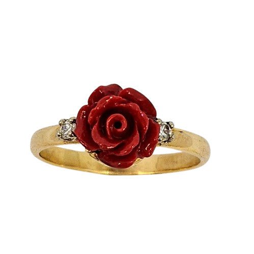 Bague avec Rose en Céramique