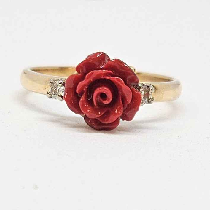 Bague avec Rose en Céramique