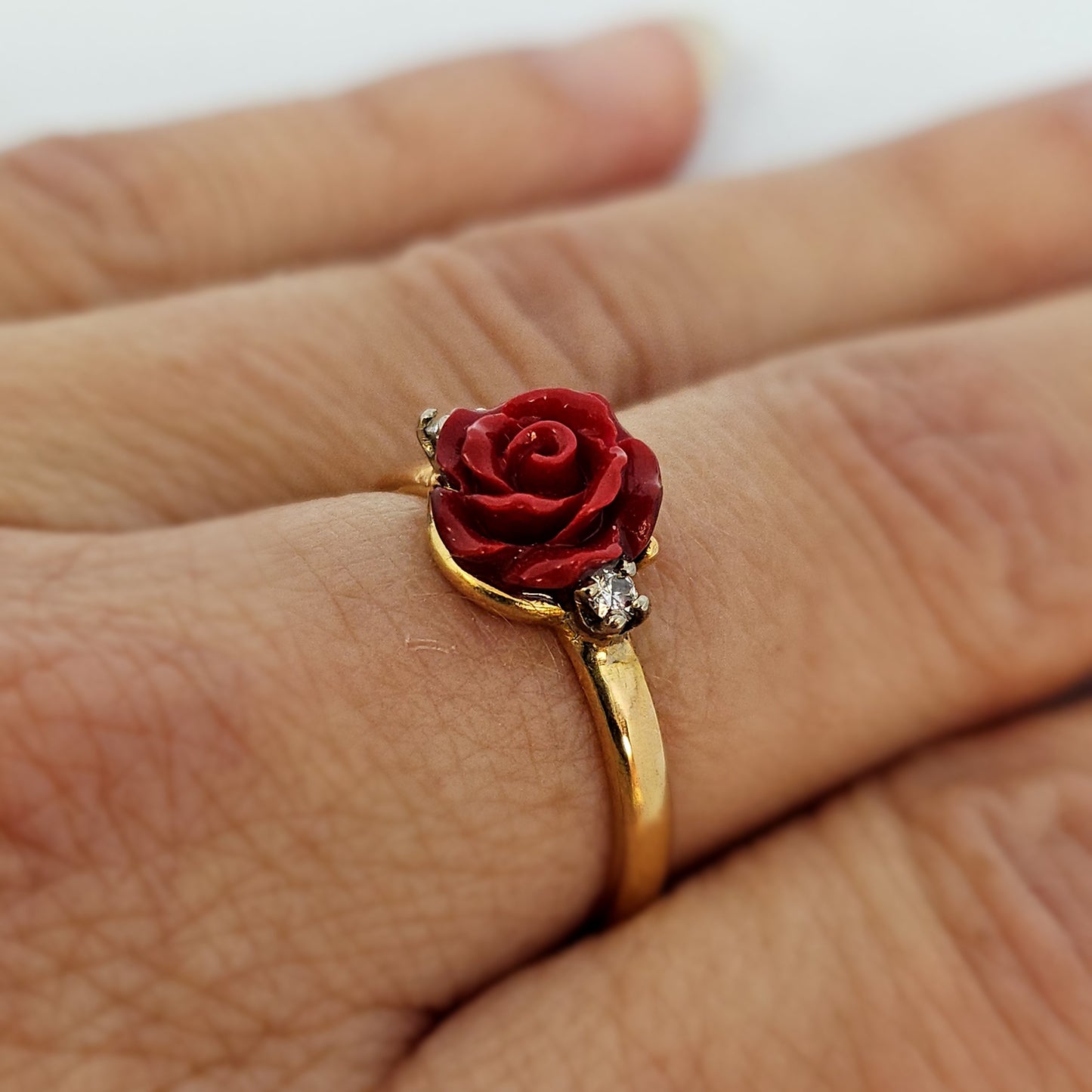 Bague avec Rose en Céramique