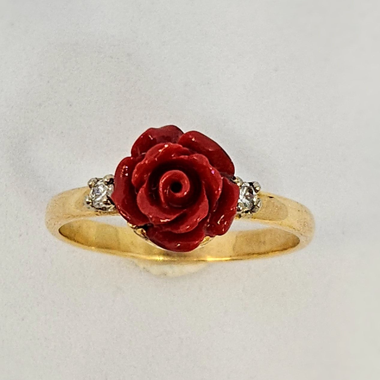 Bague avec Rose en Céramique