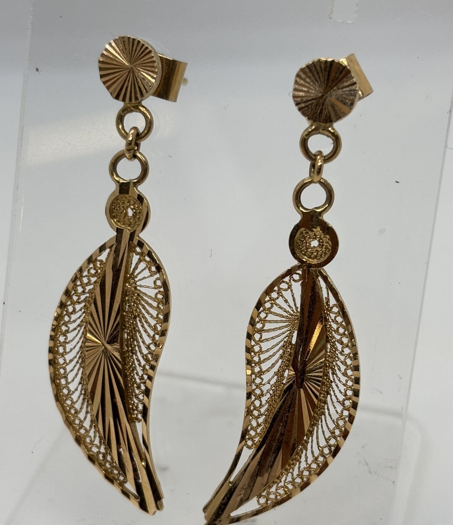 Boucles d'Oreille Pendantes Or Jaune