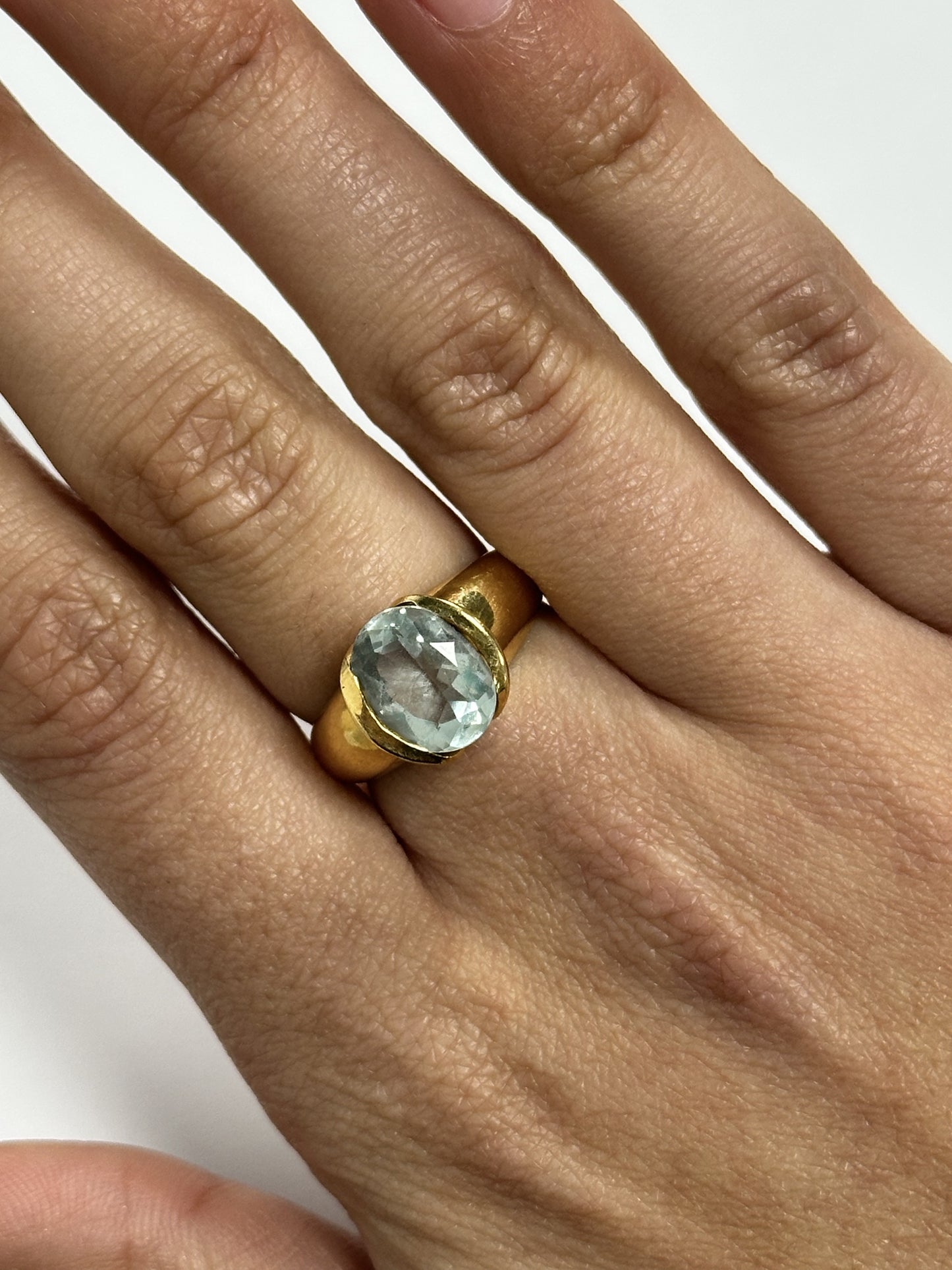 Bague Or avec Pierre Bleue