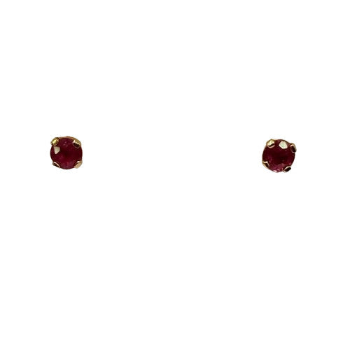 Boucles d'Oreille Puce avec Pierres Rouges