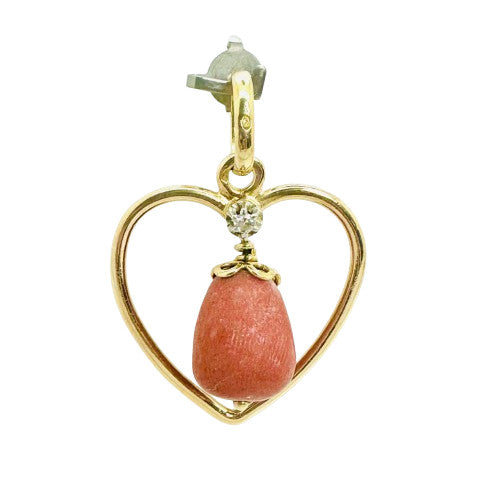 Pendentif Or avec Diamant et Corail