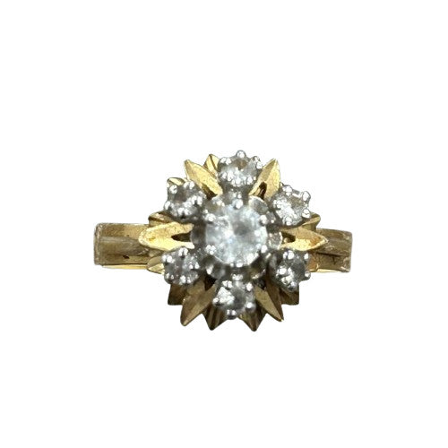 Bague Fleur Or avec Oxydes