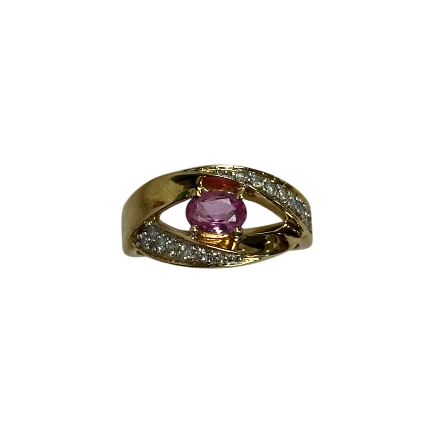 Bague Or avec Diamant et Saphir Rose