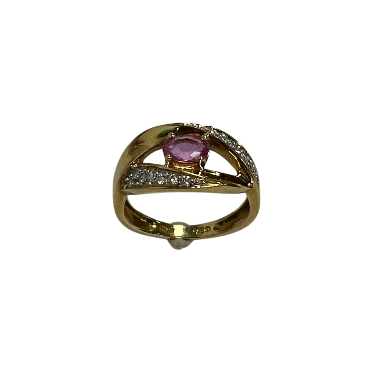 Bague Or avec Diamant et Saphir Rose