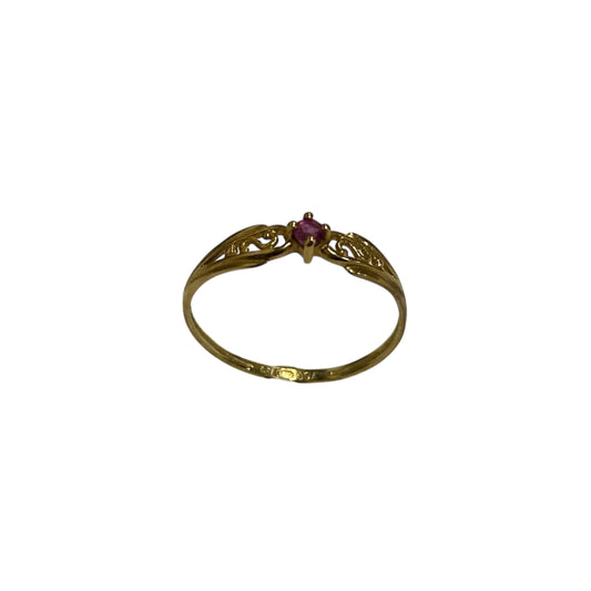 Bague Or avec Pierre Rose