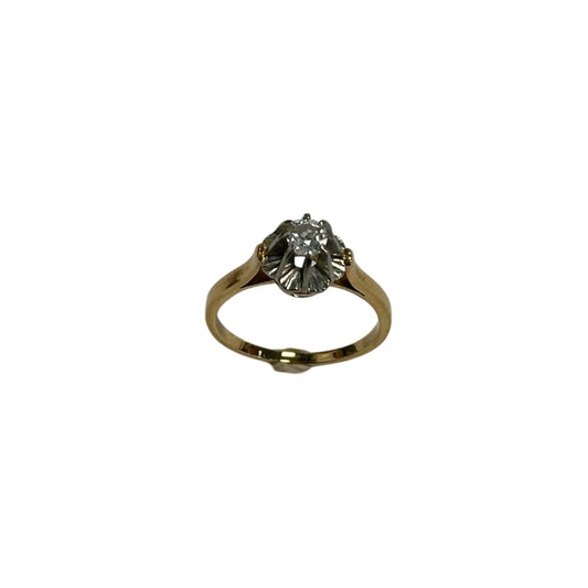 Bague 2 Ors avec Diamant Solitaire 0.20ct