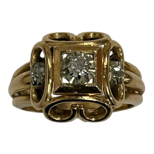 Bague Or Jaune avec Diamants