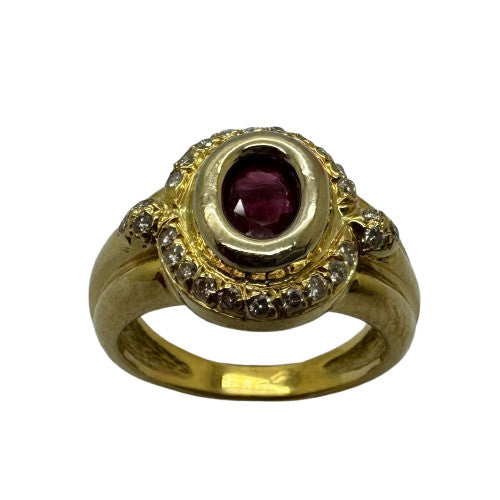 Bague Or avec Rubis et Diamants