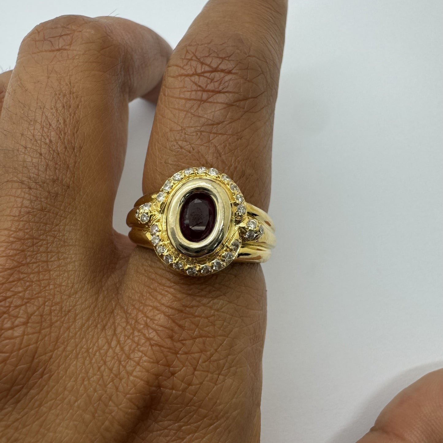 Bague Or avec Rubis et Diamants