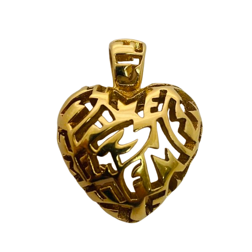Pendentif Symbole Coeur Or Jaune 18K