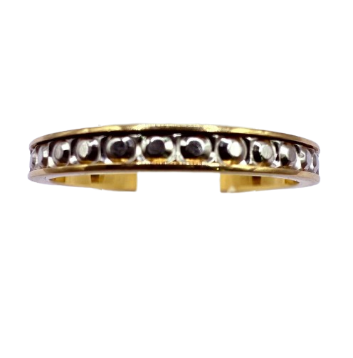 Bague Alliance Tour Complet Or Jaune et Blanc 18K