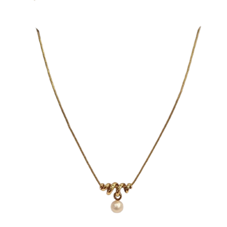 Collier Princesse Or Jaune 18K avec perle de culture